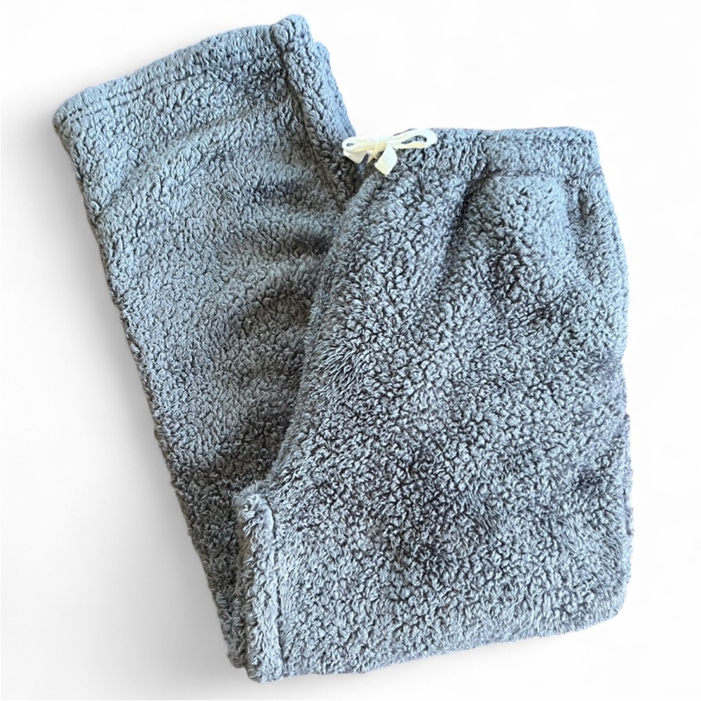 Plush, Warm, Cozy Gray Fleece Elastic Waist Pajama Pants with Pockets - Picture 2 of 10